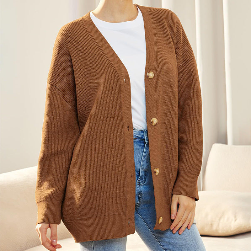 Women's Oversized Soft Button-Through Cardigan