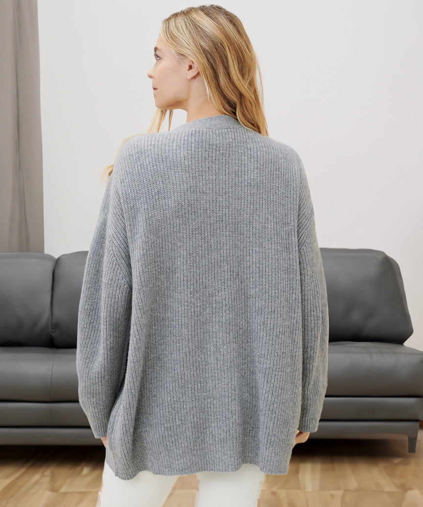 Women's Oversized Soft Button-Through Cardigan
