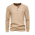 Men's Waffle Knit Long Sleeve Henley