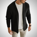 Men's Textured Shawl Collar Open-Front Knit Cardigan