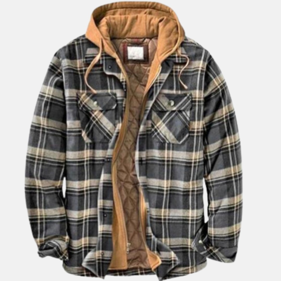 Men's Printed Quilted Hooded Overshirt