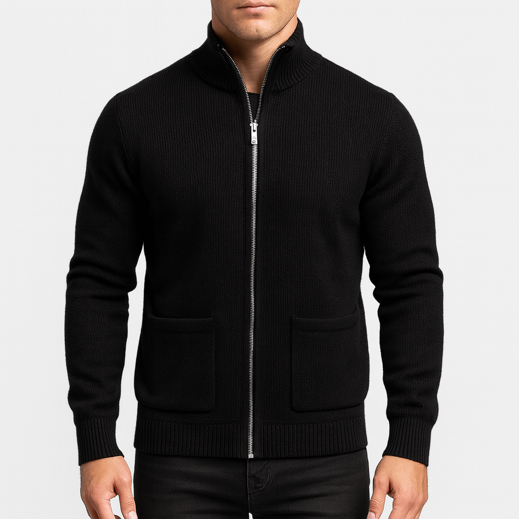 Men's Lightweight Cotton Zip-Through Cardigan