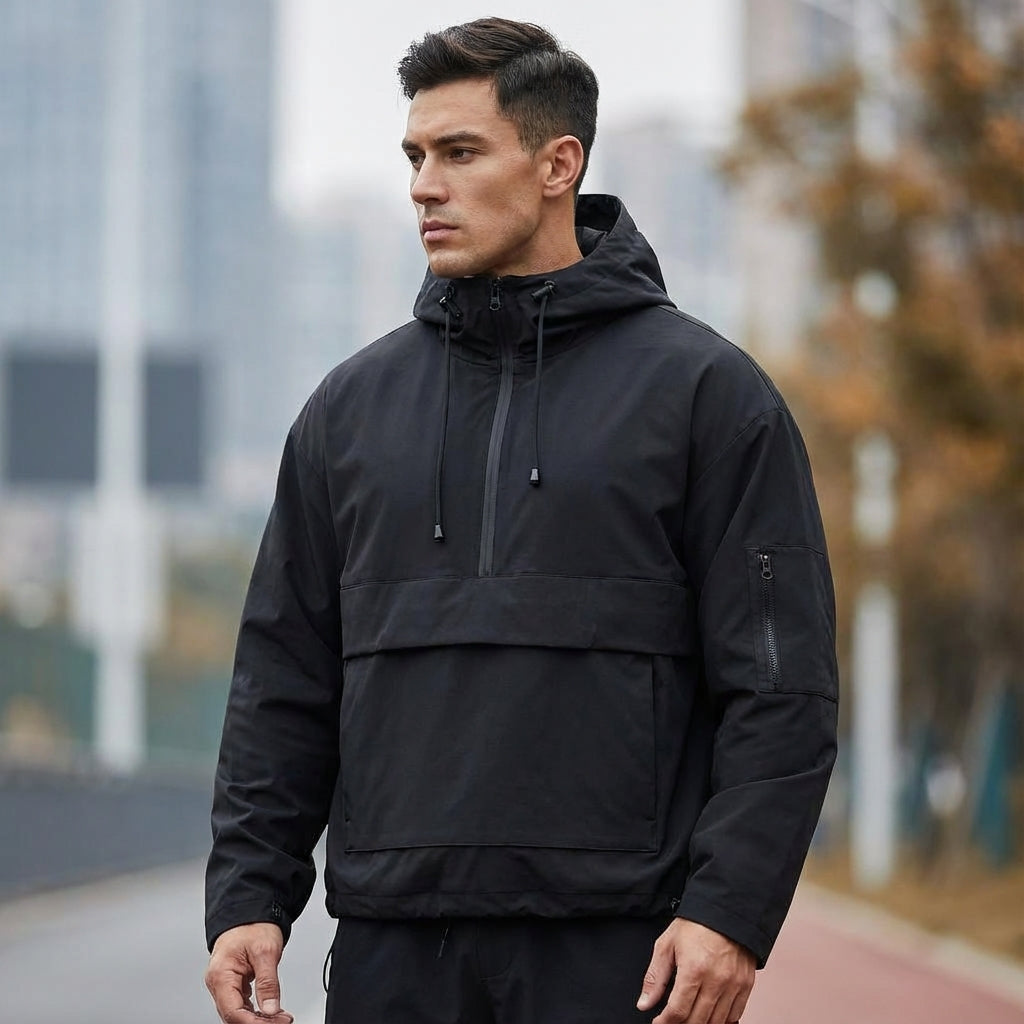 Men's Lightweight Water-Repellent Hooded Anorak