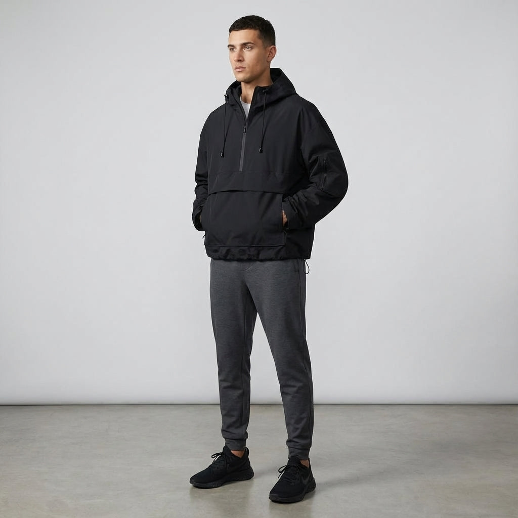 Men's Lightweight Water-Repellent Hooded Anorak