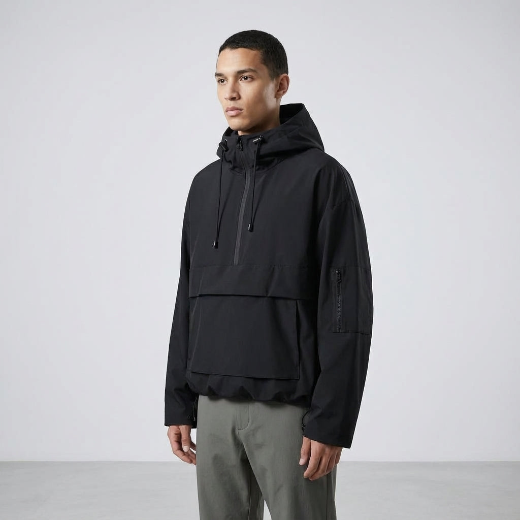 Men's Lightweight Water-Repellent Hooded Anorak