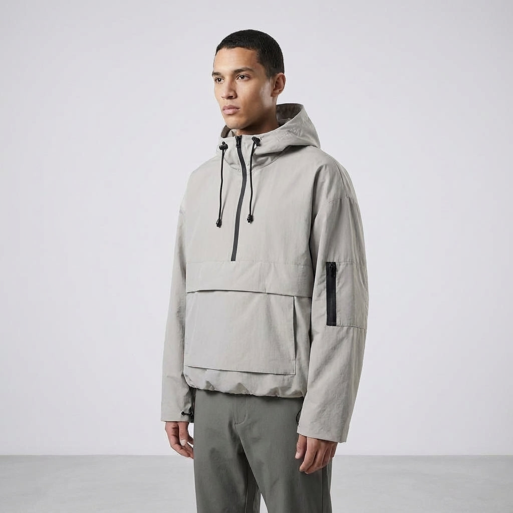 Men's Lightweight Water-Repellent Hooded Anorak