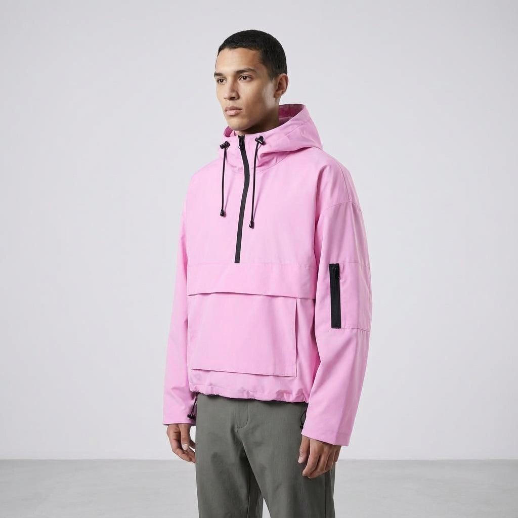 Men's Lightweight Water-Repellent Hooded Anorak