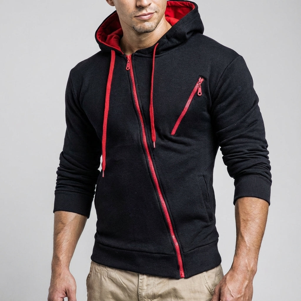 Men's Chest Pocket Hooded Training Jacket