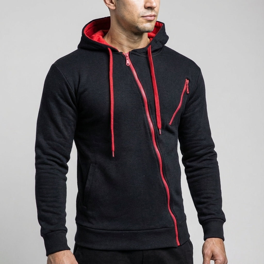 Men's Chest Pocket Hooded Training Jacket