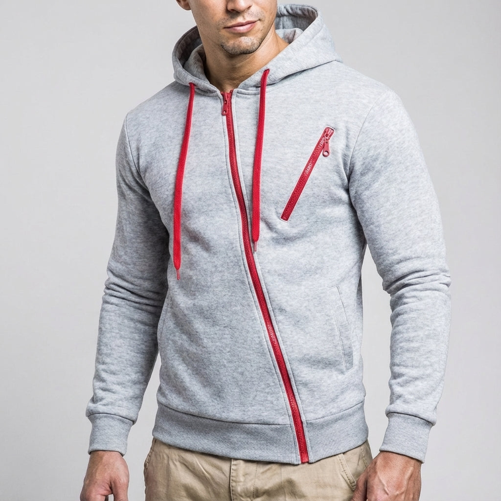 Men's Chest Pocket Hooded Training Jacket