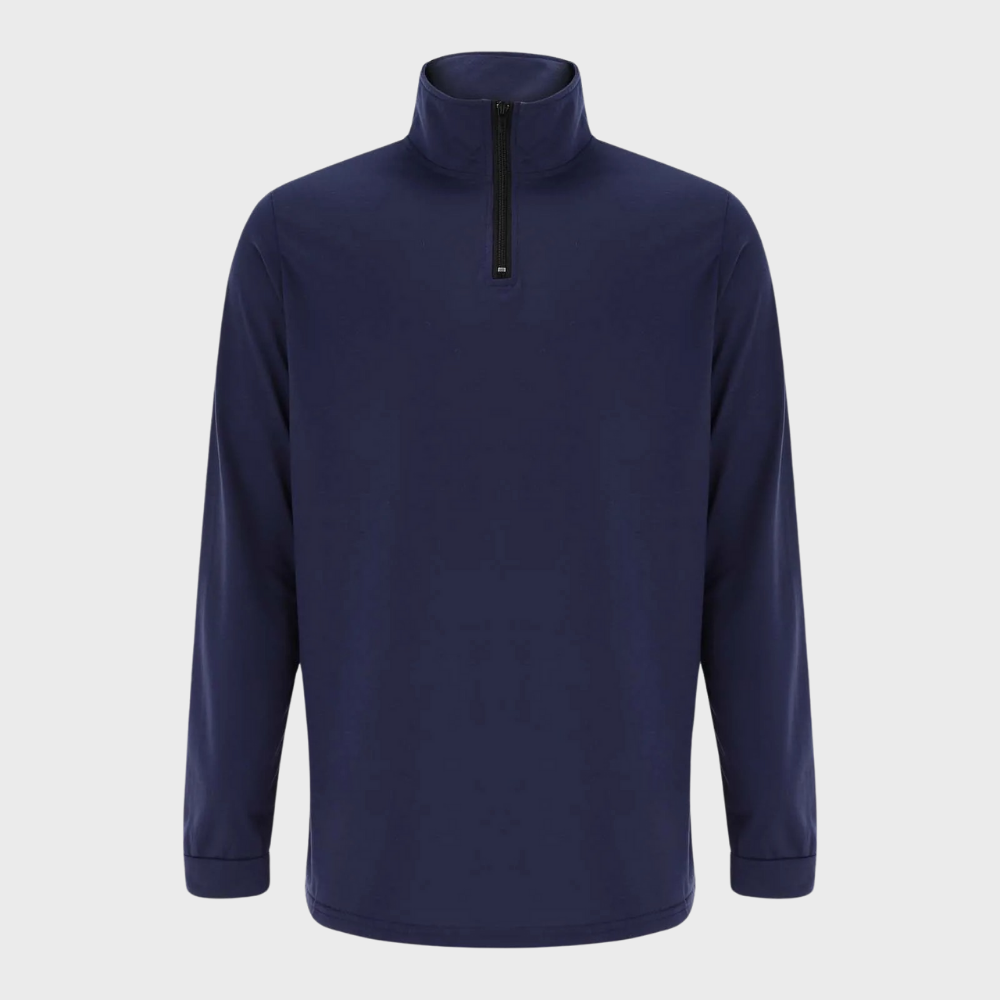 Men's Stand Collar Quarter-Zip Knit Jumper