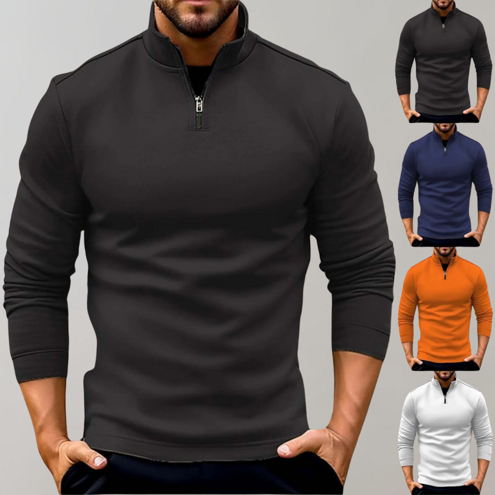 Men's Smart Fitted Half-Zip Knit Pullover