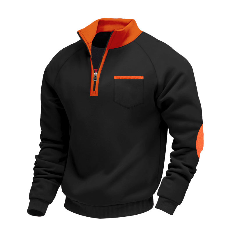 Men's Practical Quarter-Zip High-Collar Sweatshirt