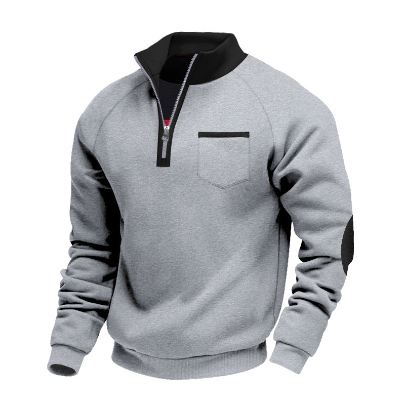 Men's Practical Quarter-Zip High-Collar Sweatshirt