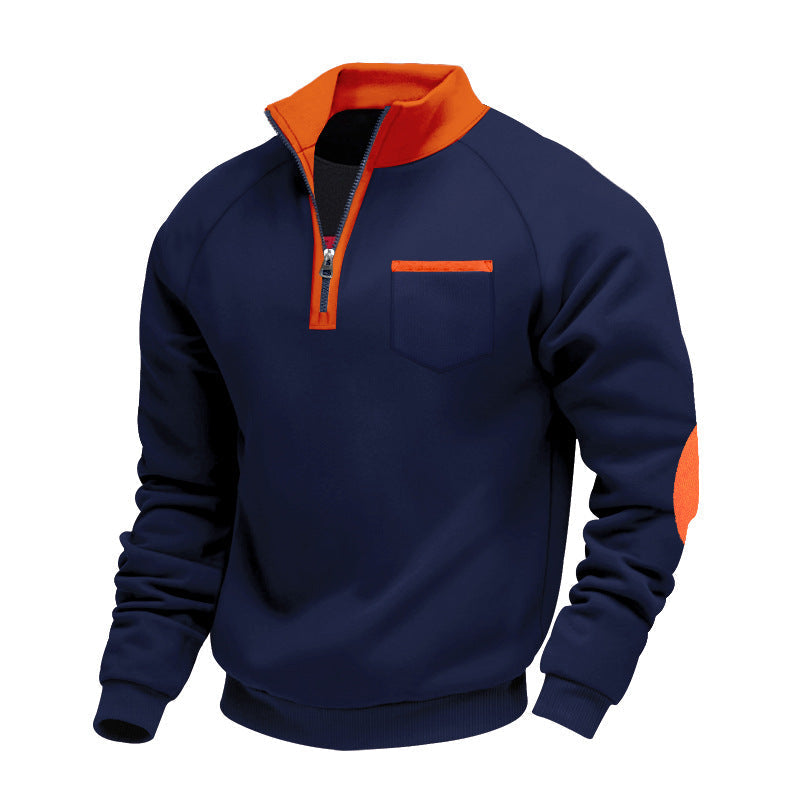 Men's Practical Quarter-Zip High-Collar Sweatshirt