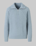 Men's Ribbed Wide Collar Half-Zip Pullover