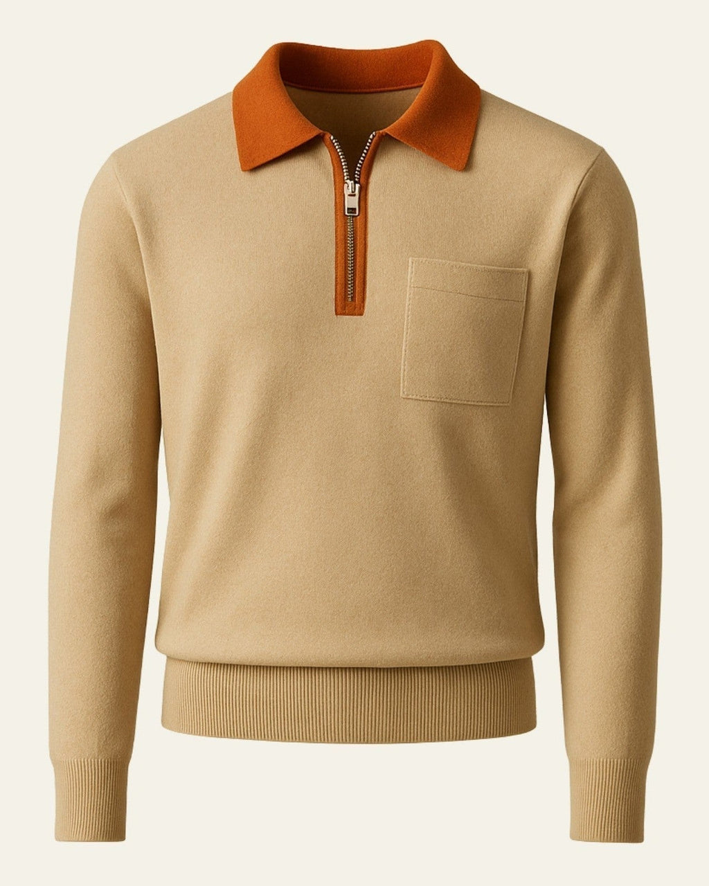 Men's Chest Pocket Collared Quarter-Zip Pullover