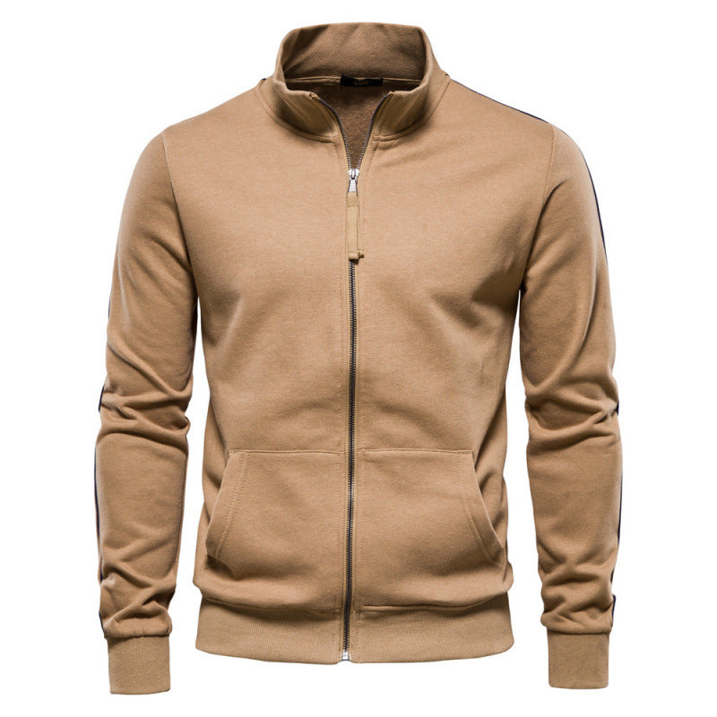 Men's Casual Pocketed Stand Collar Jacket