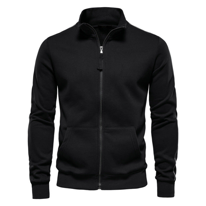 Men's Casual Pocketed Stand Collar Jacket
