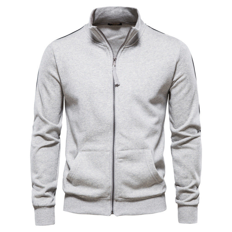 Men's Casual Pocketed Stand Collar Jacket