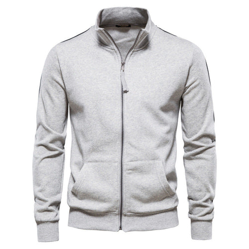Men's Casual Pocketed Stand Collar Jacket