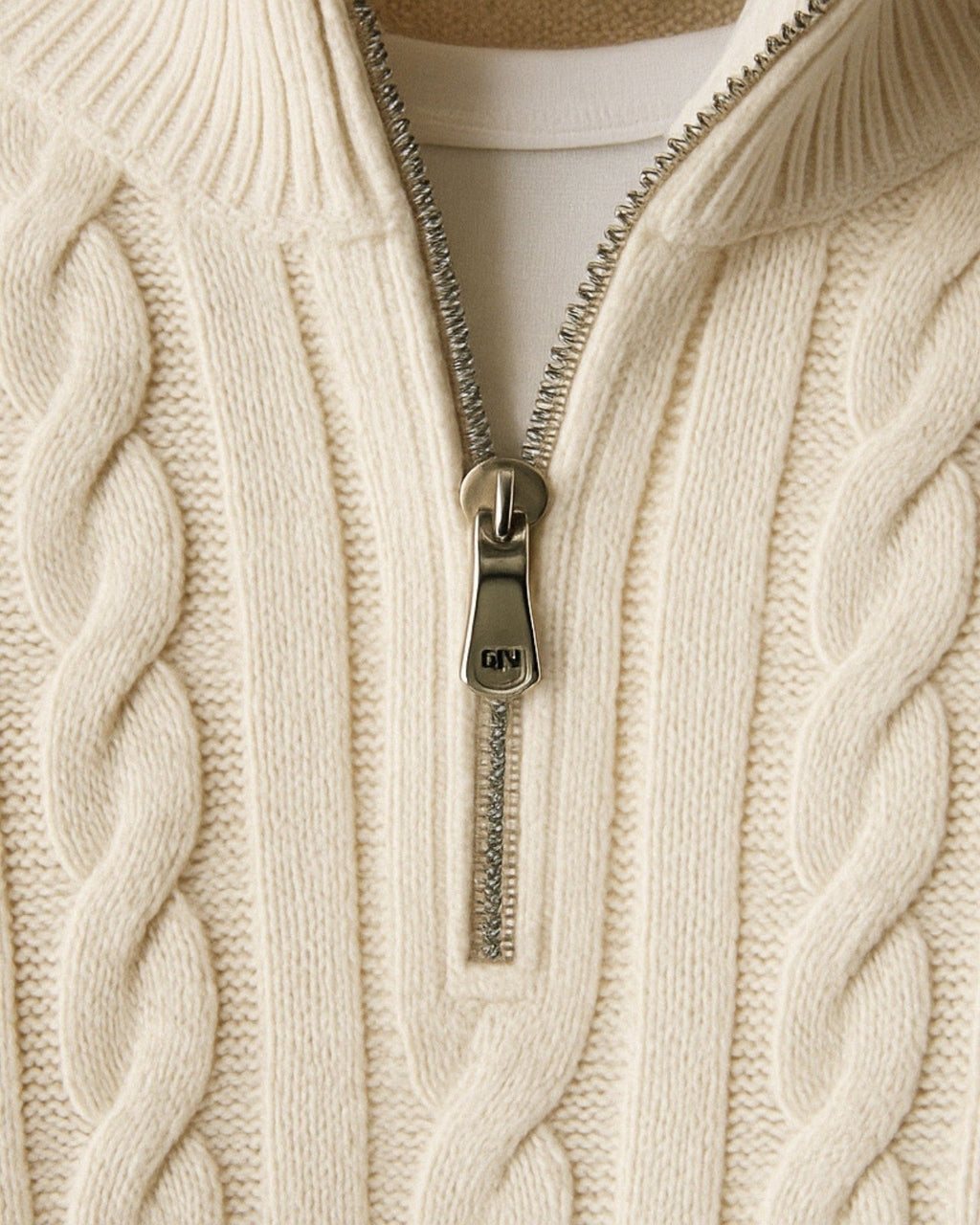 Men's Refined Half-Zip Cable Knit Pullover