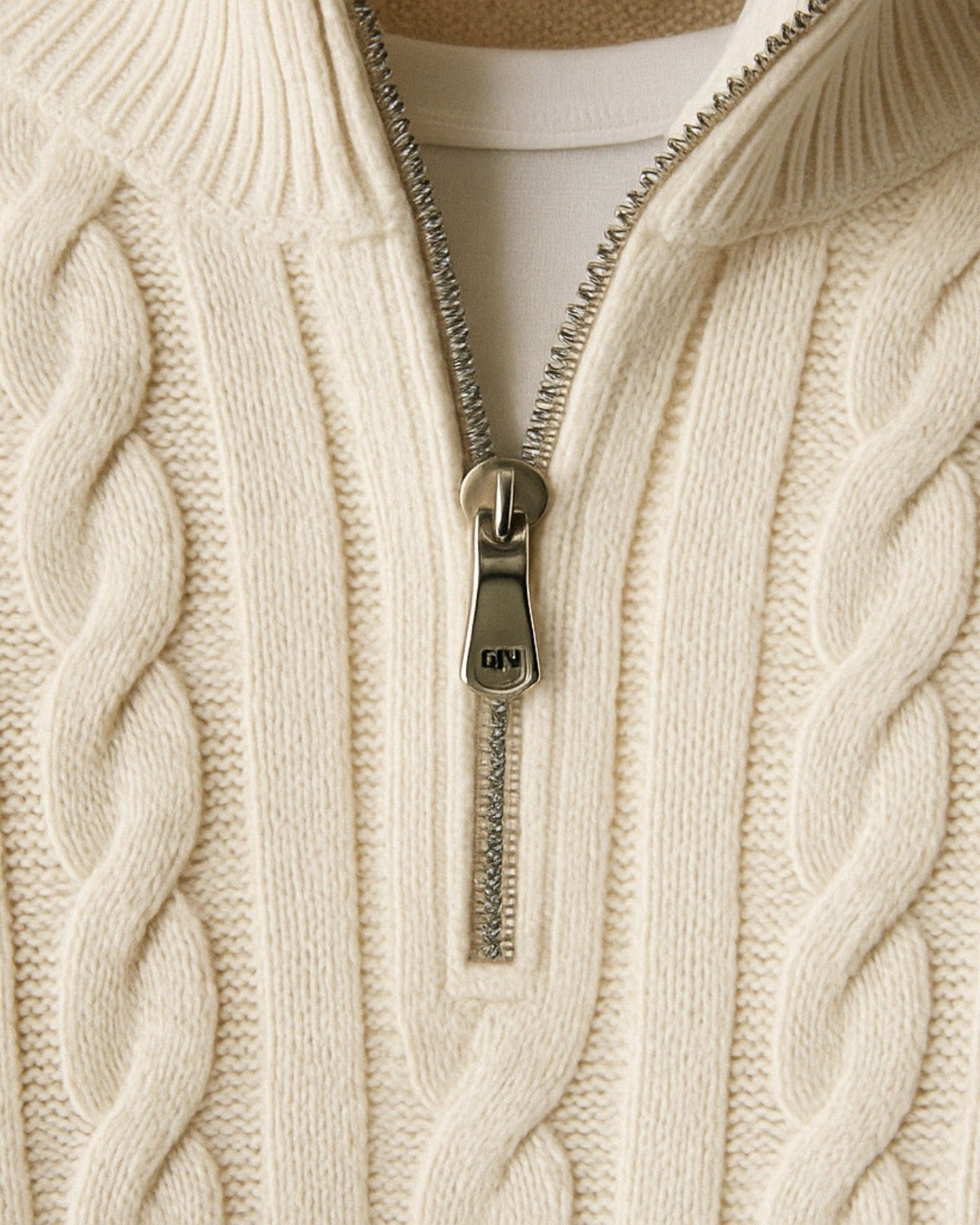Men's Refined Half-Zip Cable Knit Pullover