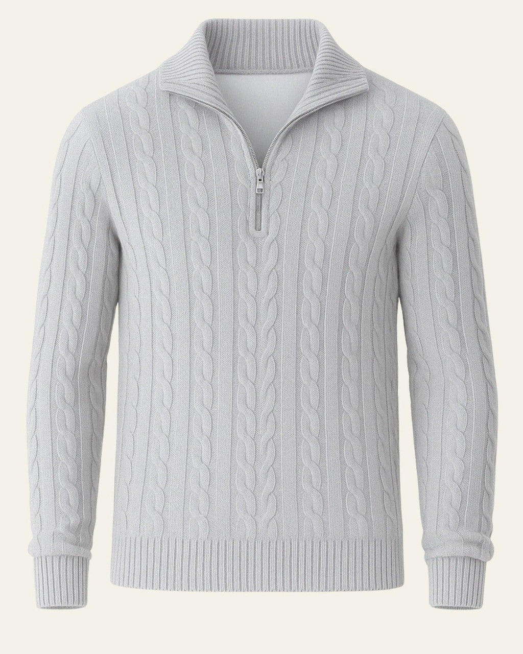 Men's Refined Half-Zip Cable Knit Pullover