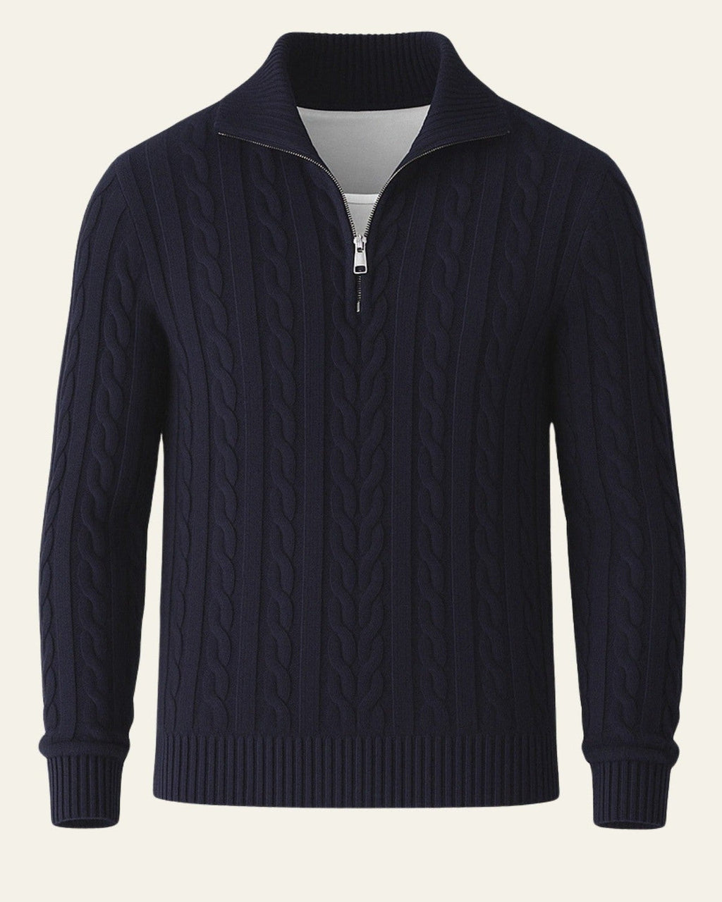 Men's Refined Half-Zip Cable Knit Pullover
