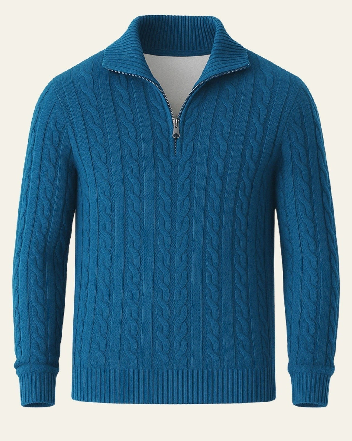 Men's Refined Half-Zip Cable Knit Pullover