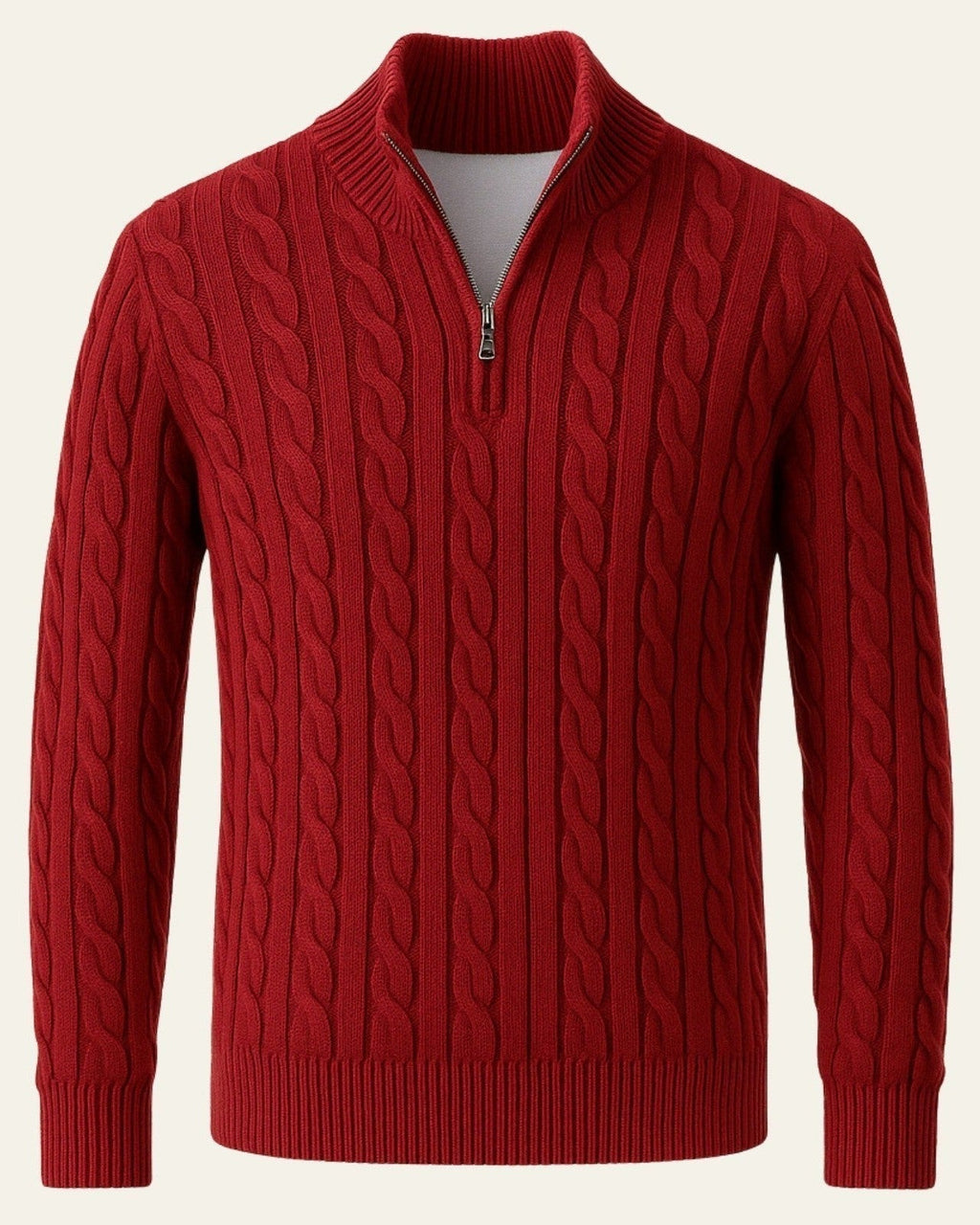 Men's Refined Half-Zip Cable Knit Pullover