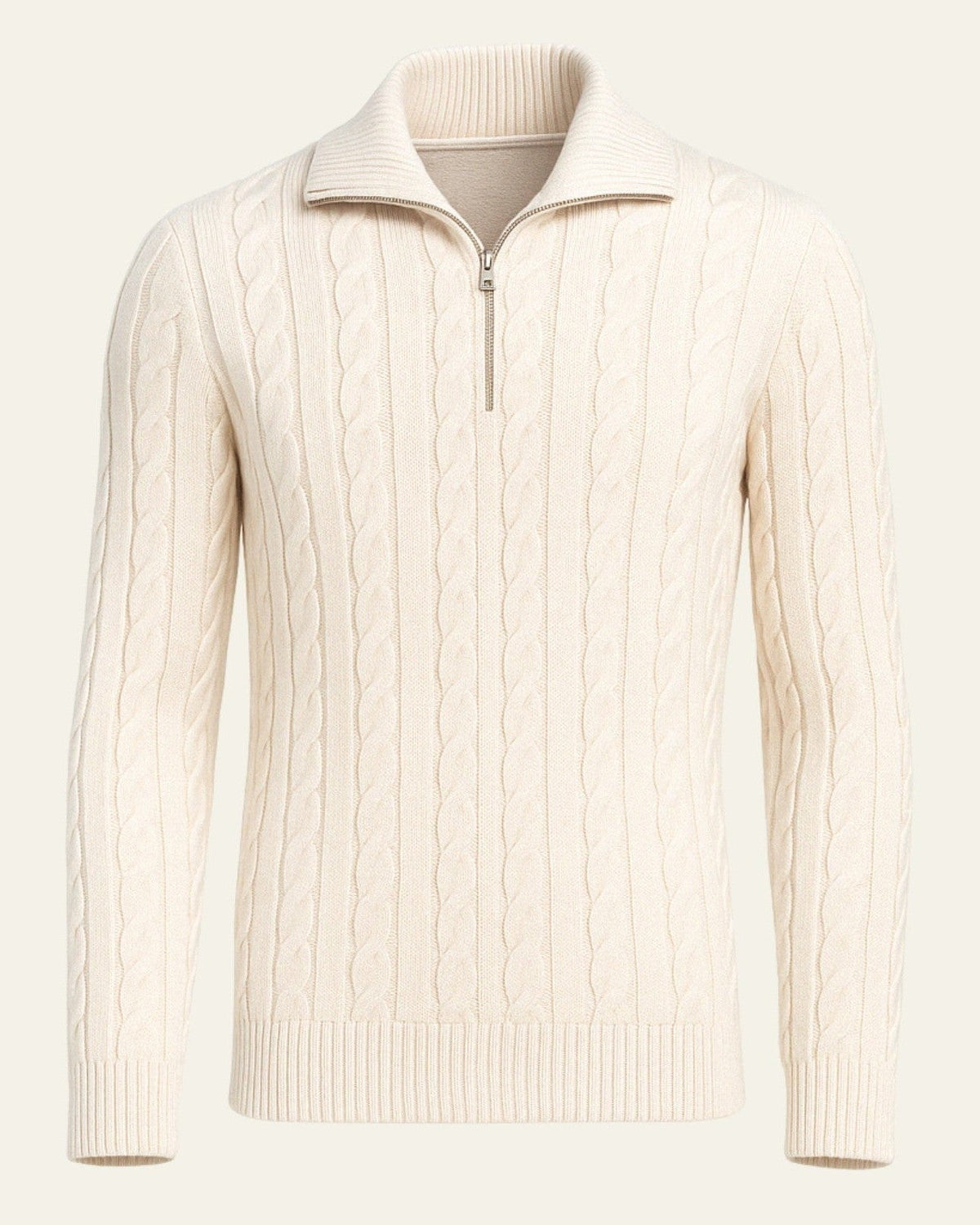 Men's Refined Half-Zip Cable Knit Pullover