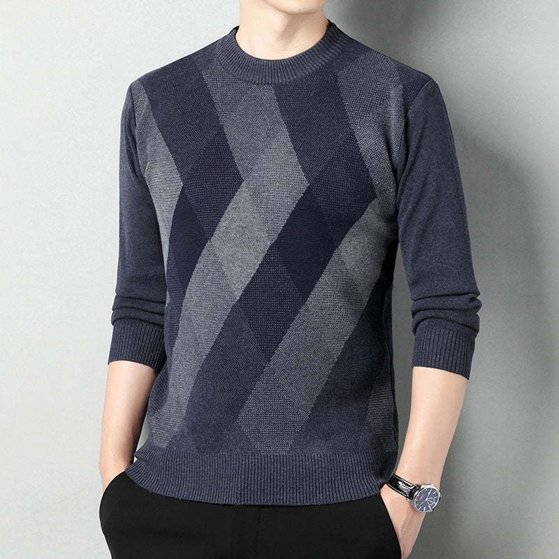 Men's Printed Knit Crew Neck Pullover