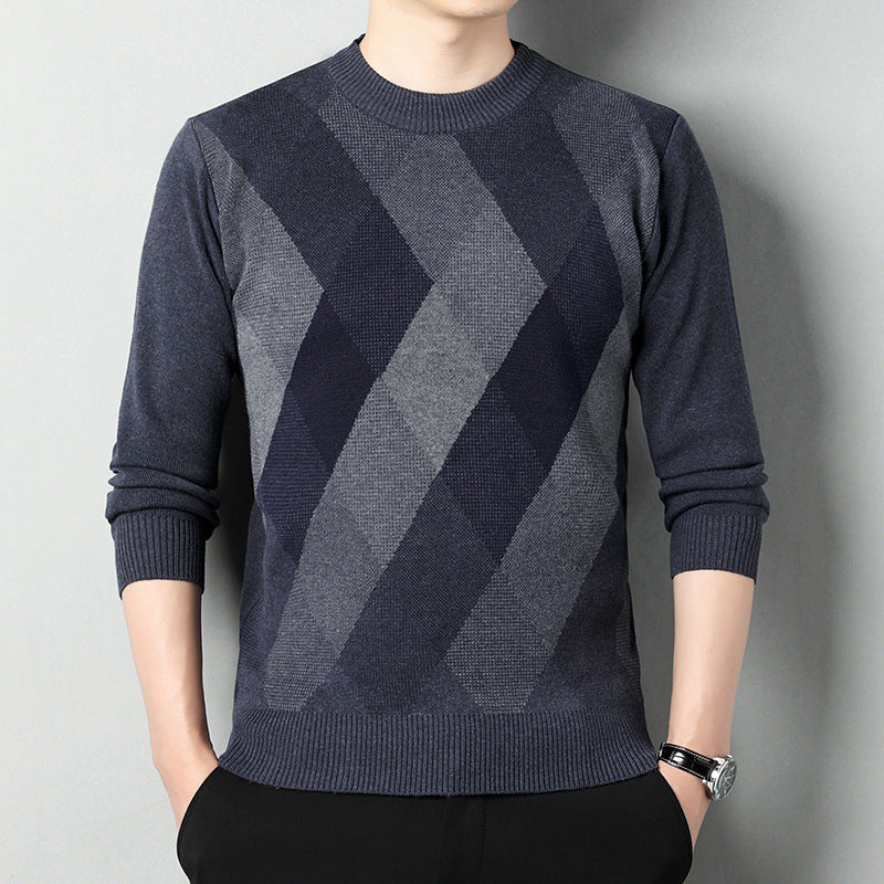 Men's Printed Knit Crew Neck Pullover