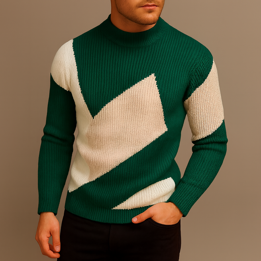 Men's Mock Neck Slim-Fit Knit Pullover