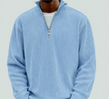 Men's Relaxed Zip Neck Rib Knit Pullover