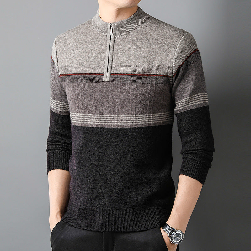 Men's Smart High Neck Quarter-Zip Knit Pullover