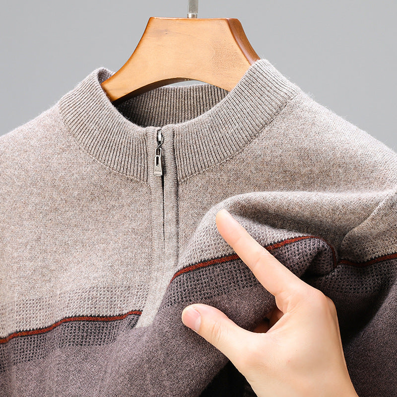 Men's Smart High Neck Quarter-Zip Knit Pullover