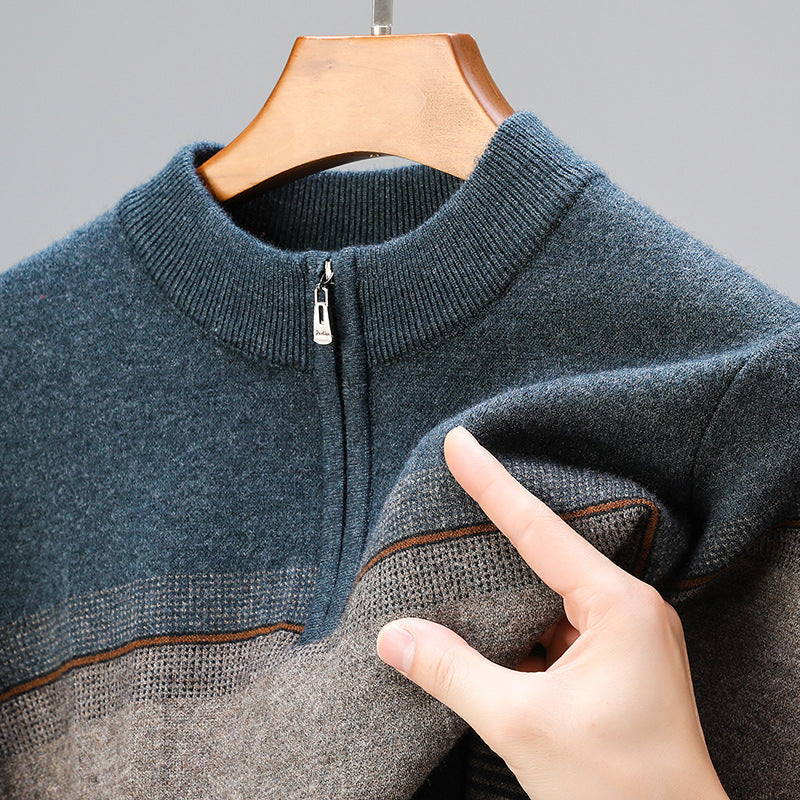 Men's Smart High Neck Quarter-Zip Knit Pullover