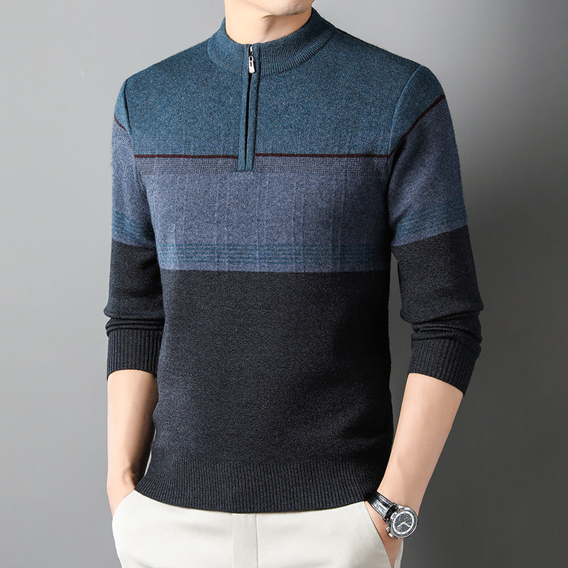 Men's Smart High Neck Quarter-Zip Knit Pullover