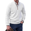 Men's Refined Funnel Neck Half-Zip Knit Pullover