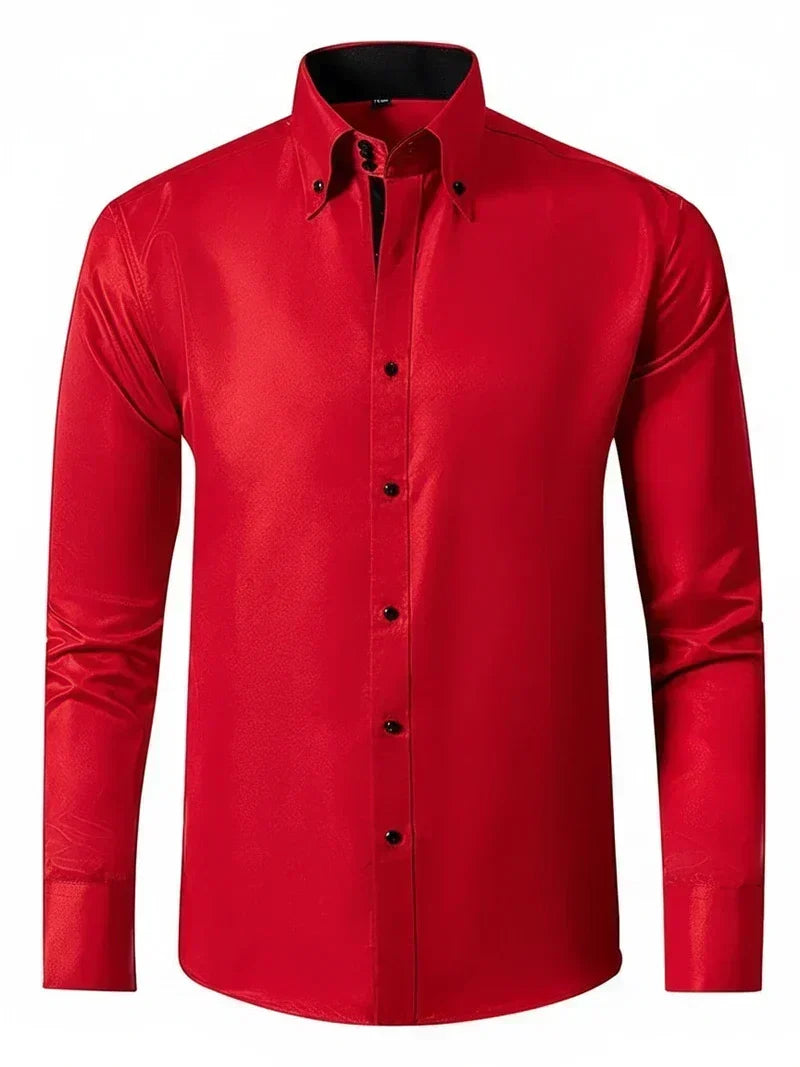 Men's Slim-Fit Button-Down Formal Shirt