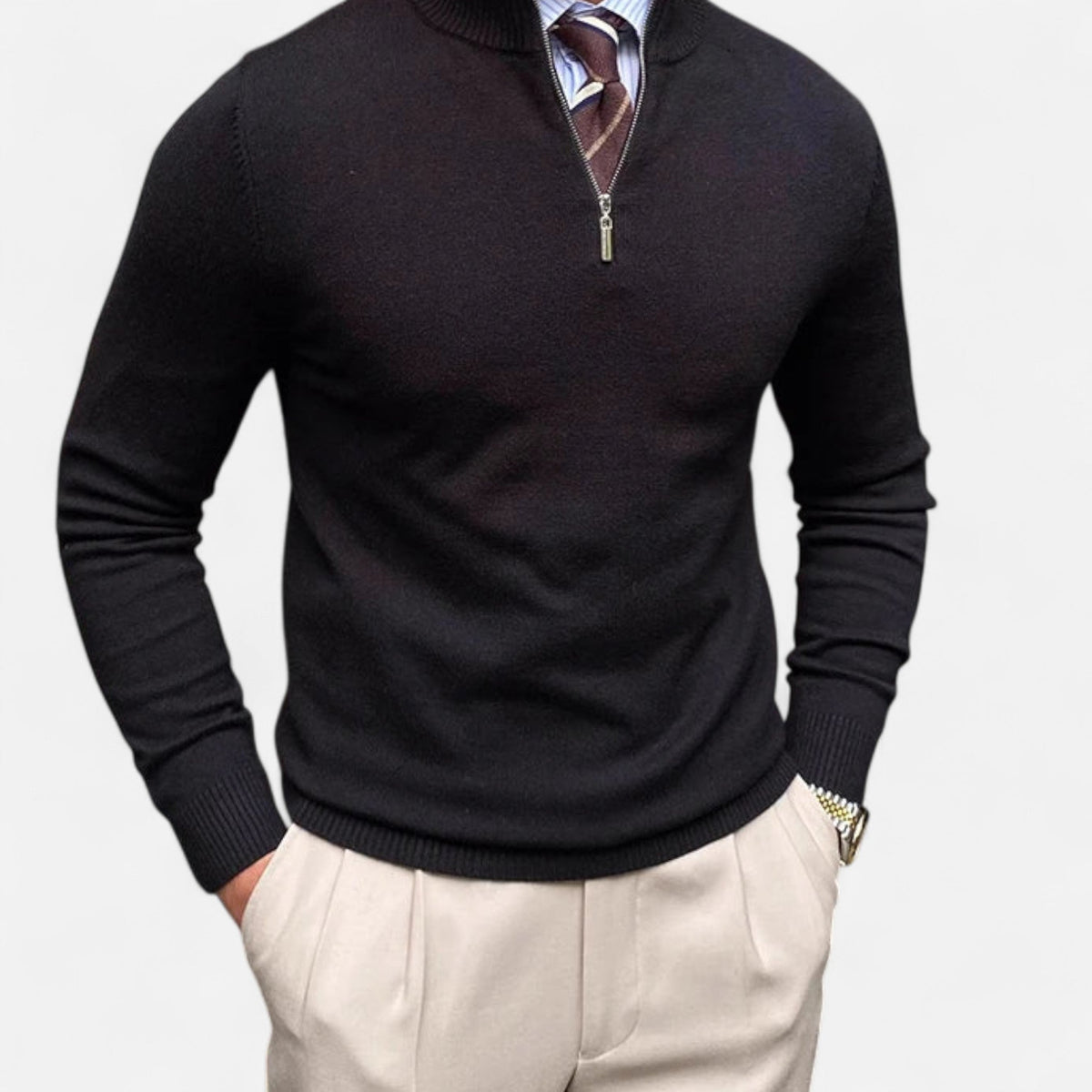 Men's Lightweight Smooth Knit Half-Zip Pullover
