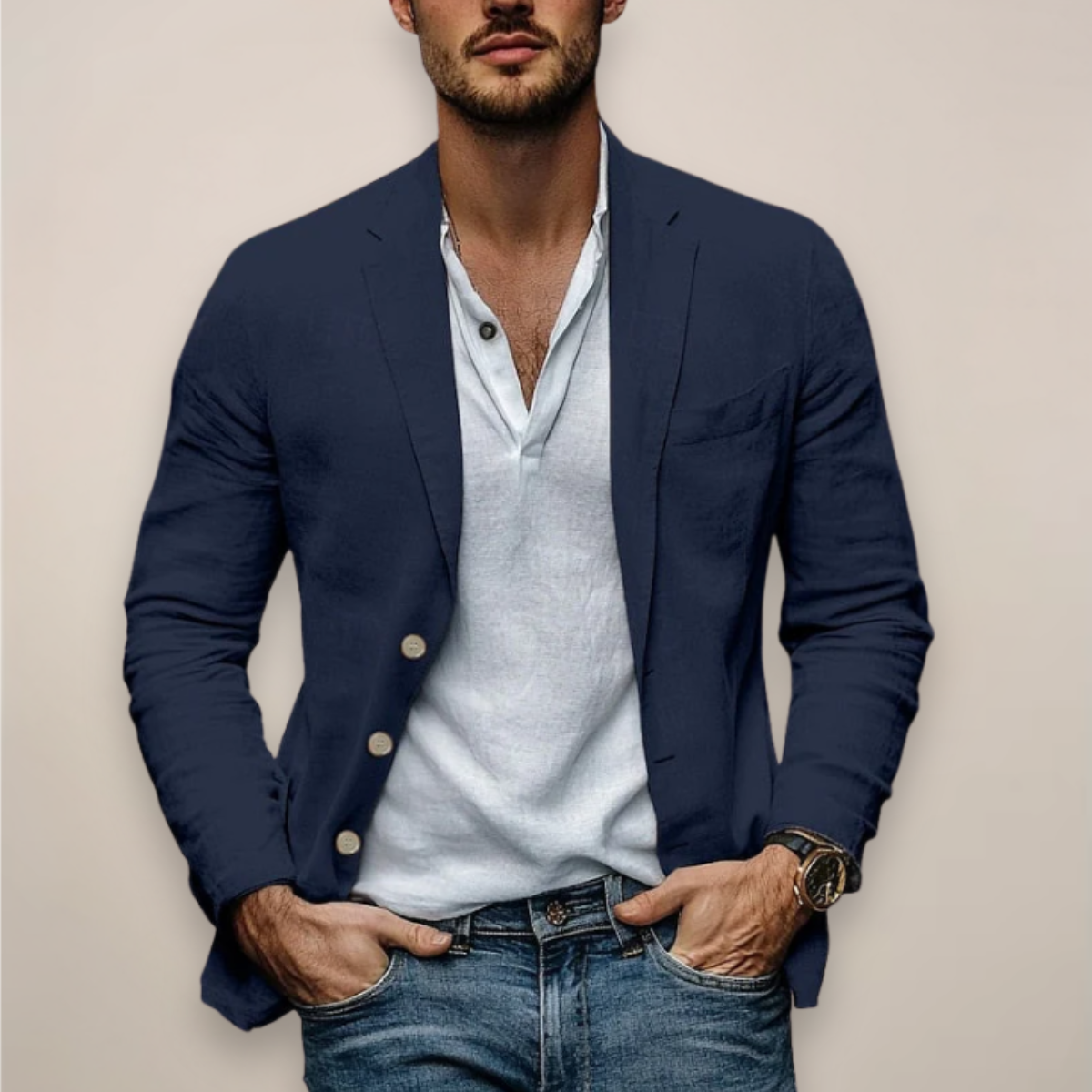 Men's Lightweight Narrow Lapel Tailored Blazer