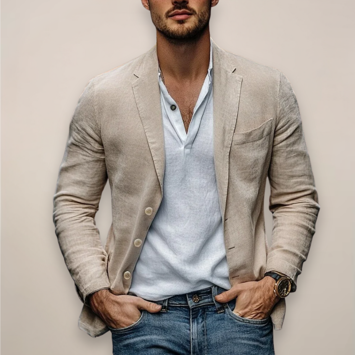 Men's Lightweight Narrow Lapel Tailored Blazer