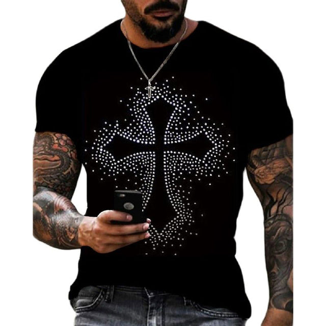 Men's Slim Crown Motif Embellished T-Shirt