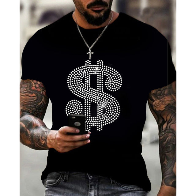 Men's Slim Crown Motif Embellished T-Shirt