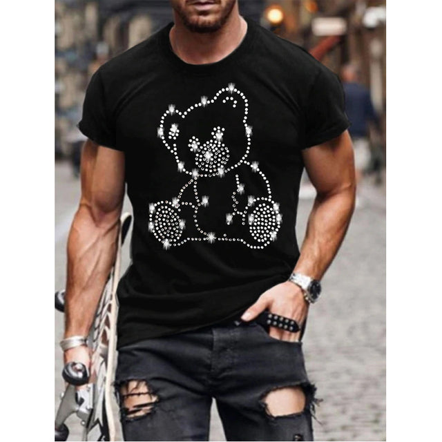 Men's Slim Crown Motif Embellished T-Shirt