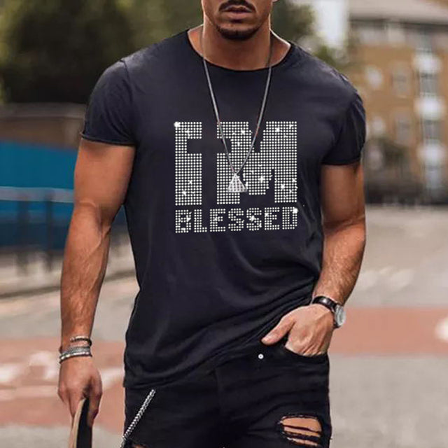 Men's Slim Crown Motif Embellished T-Shirt
