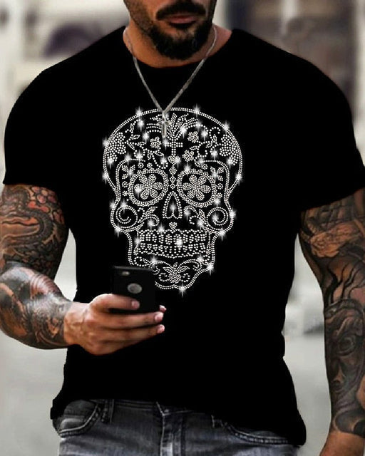 Men's Slim Crown Motif Embellished T-Shirt